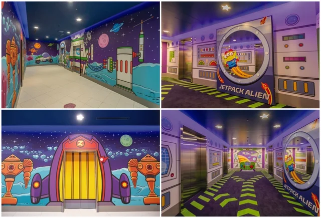 トイ・ストーリーホテル　バズ・ライトイヤーがテーマのエレベーター