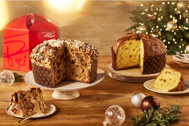 プリンチの（左）「パネトーネ チョコラート マローネ」（ボックス ¥7065） （右）「パネトーネ クラッシコ」（ボックス ￥6415）