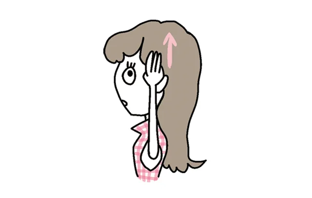 もみあげが気になる女性のイラスト