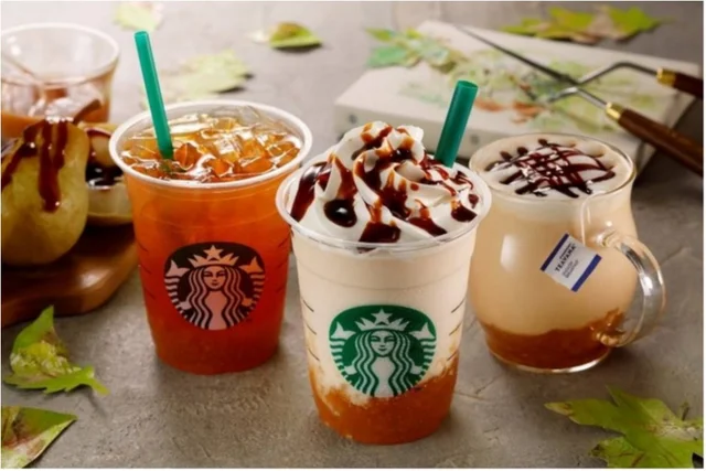 スタバ,スターバックス,新作,メニュー,キャラメリーペアーフラペチーノ,キャラメリーペアーティーラテ,キャラメリーペアーアイス ティー