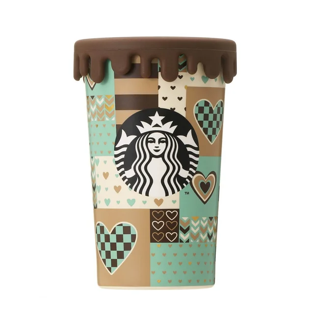 スタバ新作グッズ「バレンタイン2023シリコンリッドステンレス カップミント355ml 」