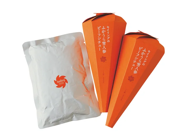 青森県のおすすめお取り寄せグルメ「食べ物屋 セイリング」のふかうら雪人参ビーフシチュー、パッケージ