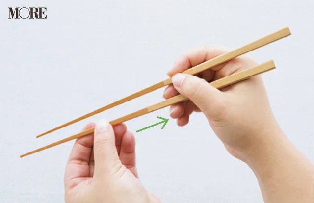 マナーブック冠婚葬祭食事編　【基本のテーブルマナー】和食・洋食の正しい振る舞いを解説。お箸の持ち方を解説している手