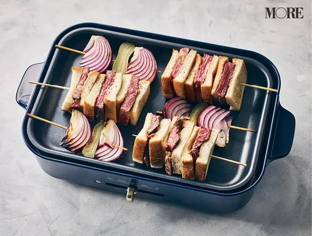 【ホットプレートレシピ】BBQ風ステーキサンド串
