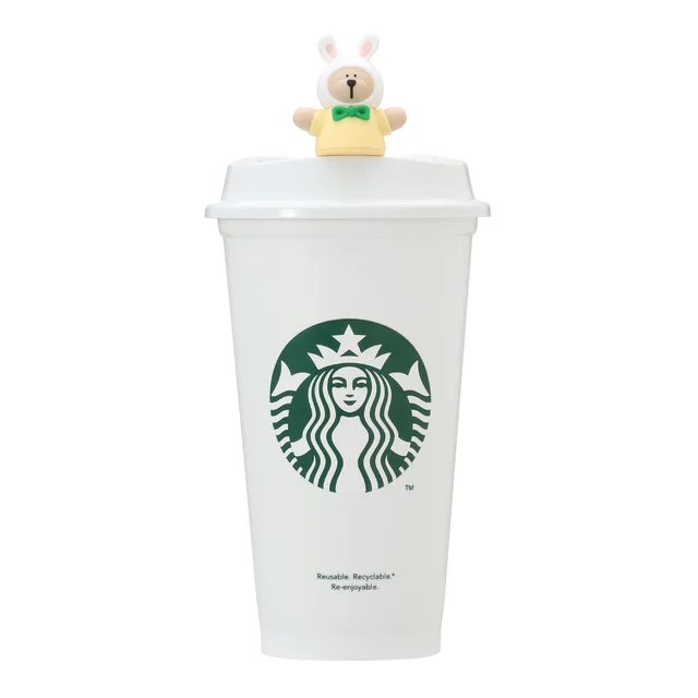 スタバ新作グッズ「リユーザブルカップ専用ドリンクホールキャップベアリスタ ラビット