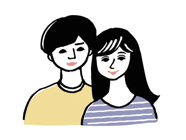 既婚×お財布別　お財布別夫婦のイラスト