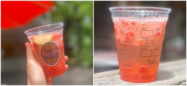 「タリーズコーヒー 日比谷公園店」限定ドリンク「タリーズスプラッシュ ストロベリーココ」