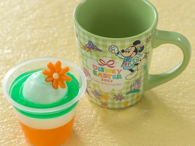 ディズニーランド2022イースターおすすめグルメ「レアチーズムース＆オレンジゼリー、スーベニアカップ付き」