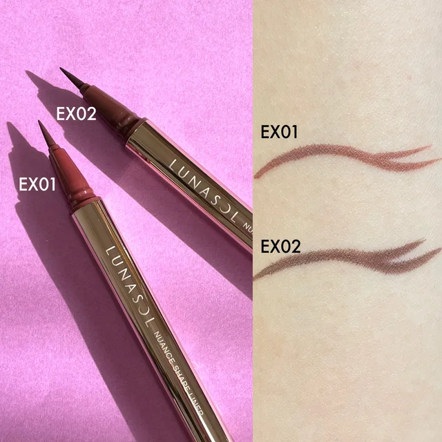 LUNASOLルナソル アイライナー ニュアンスシェイプライナーEX01・EX02¥3300 EX01PlumCompote EX02RoseTwig 立花ゆうり 全色レビュー