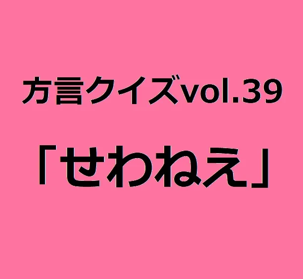 今回のクイズのお題は群馬方言「せわねえ」