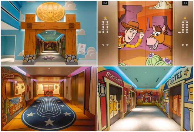 トイ・ストーリーホテル　ウッディがテーマのエレベーター