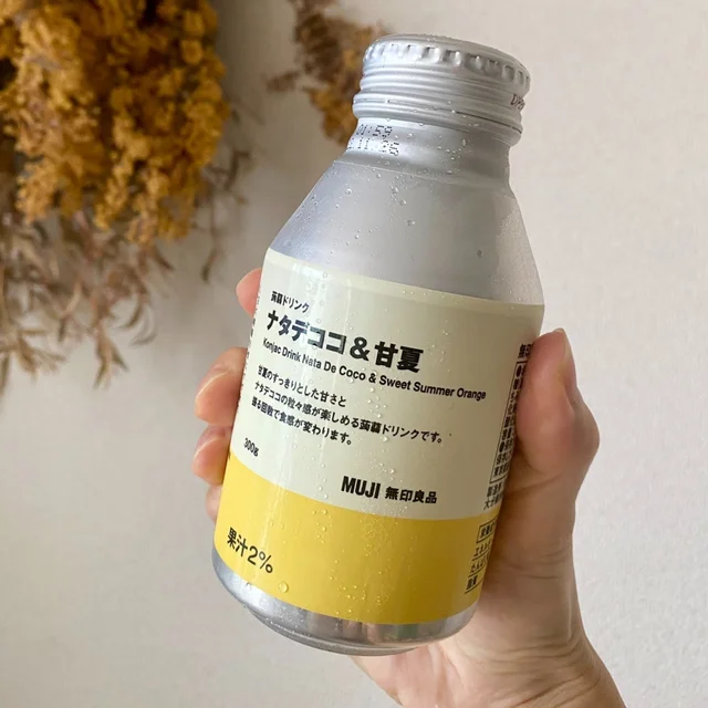 無印良品の蒟蒻（こんにゃく）ドリンクはボトルを振る回数で食感が変わる