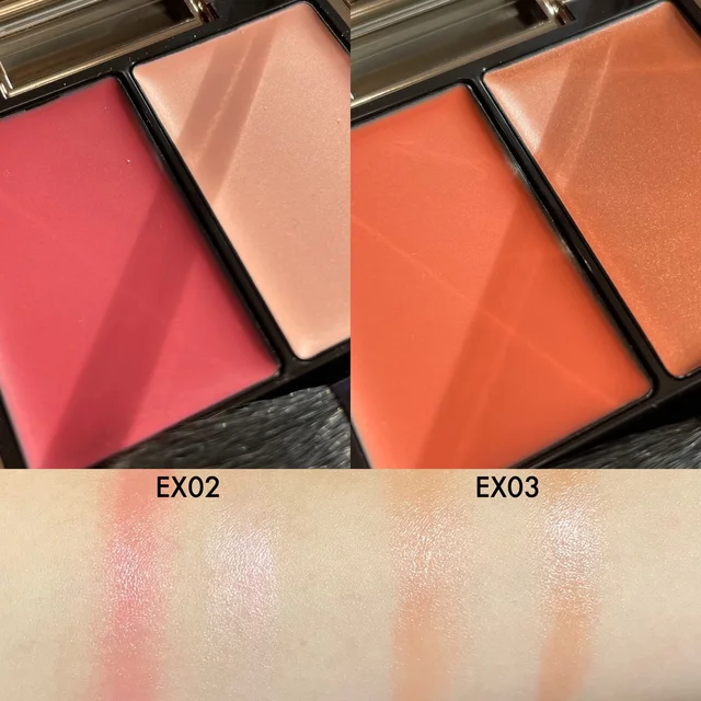 LUNASOLルナソル チーク グロウブラッシュEX02・EX03 EX02Cassis Grace EX03Russet Terra スウォッチ 立花ゆうり 全色レビュー