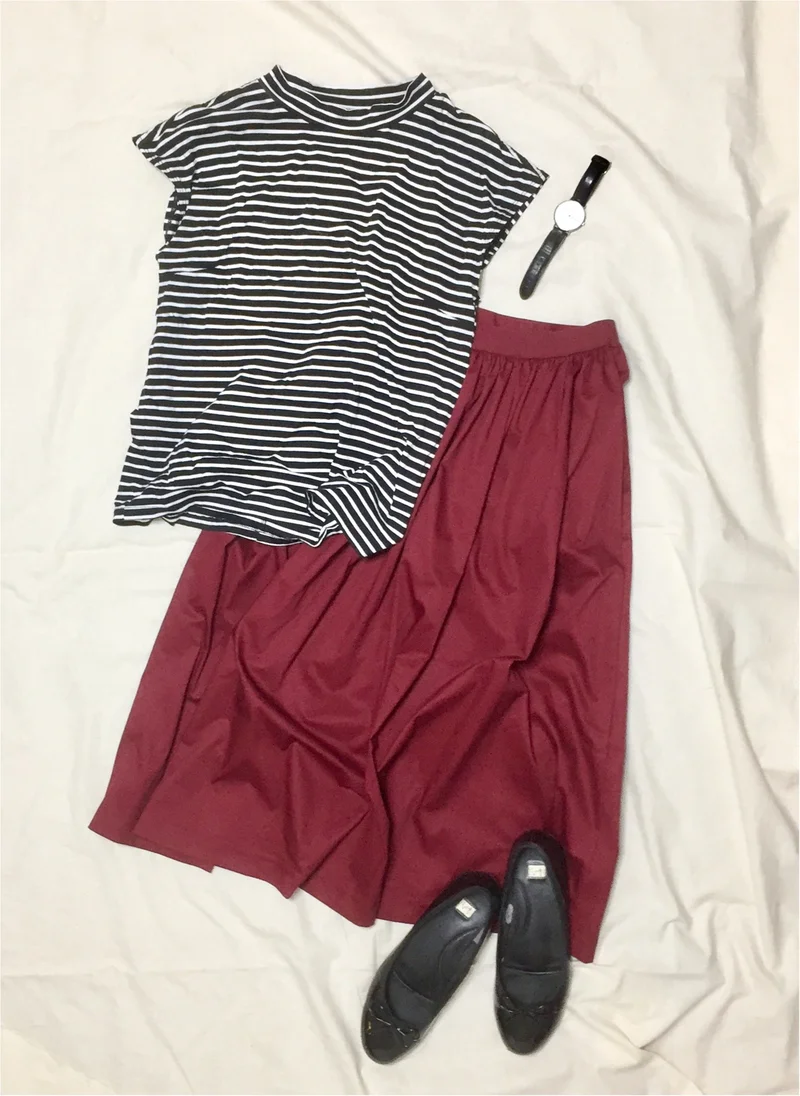 【この夏→秋もUNIQLOが熱い】シンプルなのに可愛い☆ボリュームスカート