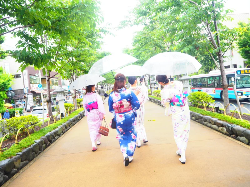 夏着物で鎌倉女子旅♡  紫陽花がとっても綺麗でした♡