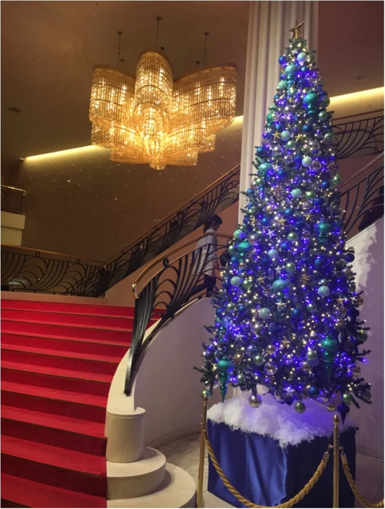 【クリスマスまであと3日！】クリスマスツリーでカウントダウン☆ 赤い絨毯に映えるブルーツリー＠東京宝塚劇場