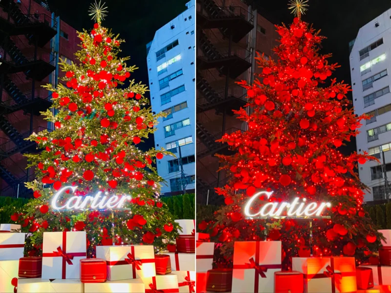 【Cartier(カルティエ)】クリスマス気分爆上げ！巨大クリスマスツリーが出現♡