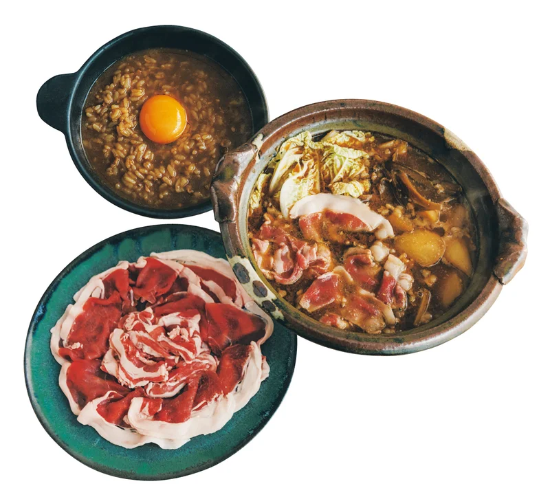 岐阜県のおすすめお取り寄せグルメ「お遊食おせん」のぼたん鍋、完成イメージ