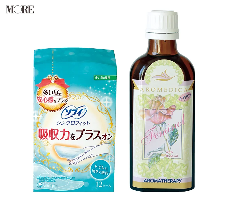 和田彩花が生理中に使用している「AROMEDICA フェミノール」と「ソフィ シンクロフィット」