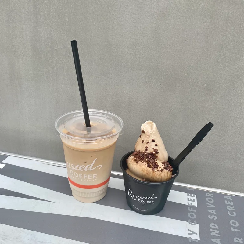 カフェラテとコーヒーソフト