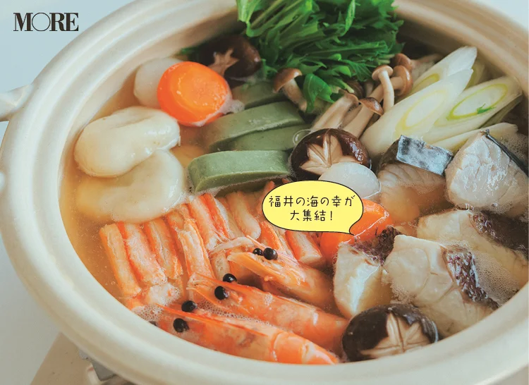 福井県のおすすめお取り寄せグルメ「開花亭」の海鮮鍋、完成イメージ