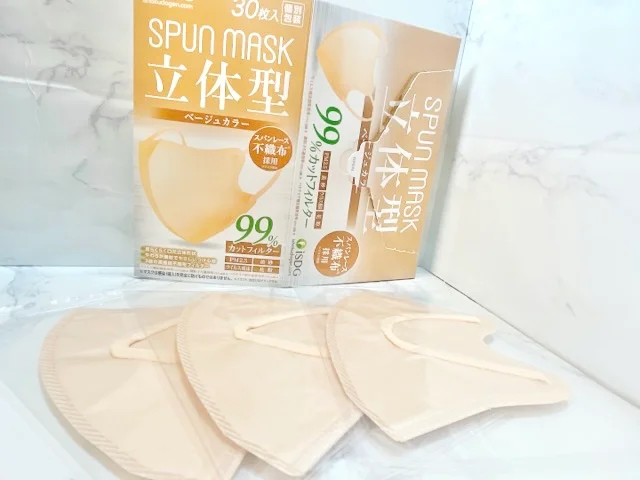 スパンマスクの立体型不織布マスク