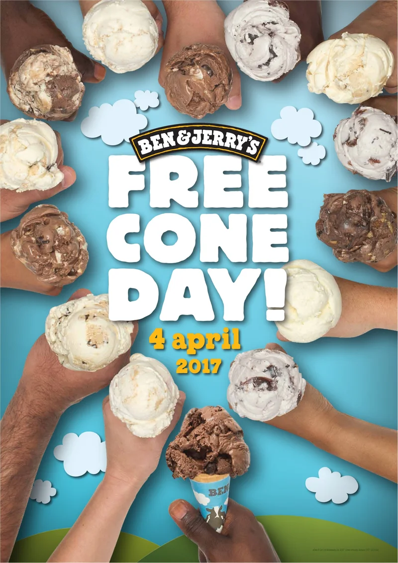 表参道＆豊洲でアイスクリームが1日無料!!!　『BEN&JERRY'S』の「フリーコーンデー」今年は4／４（火）です♡