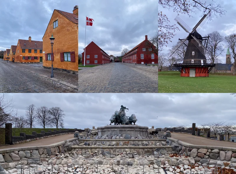 デンマーク　コペンハーゲン　カステレット要塞　聖アルバ二教会　ゲフィオンの泉