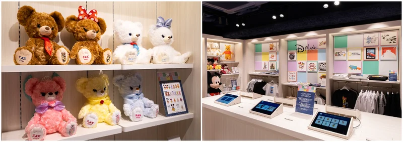 「ディズニーフラッグシップ東京」にあるオーダーメイド商品『ディーメイド』のアイテムとブース