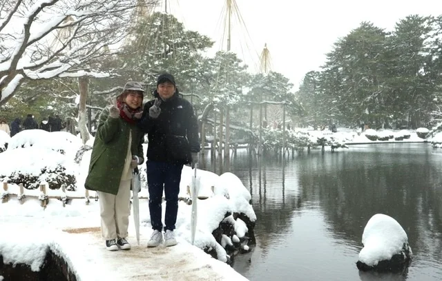 日本三名園の１つである兼六園  雪景色の兼六園は風情があって どこをみても癒されました♩