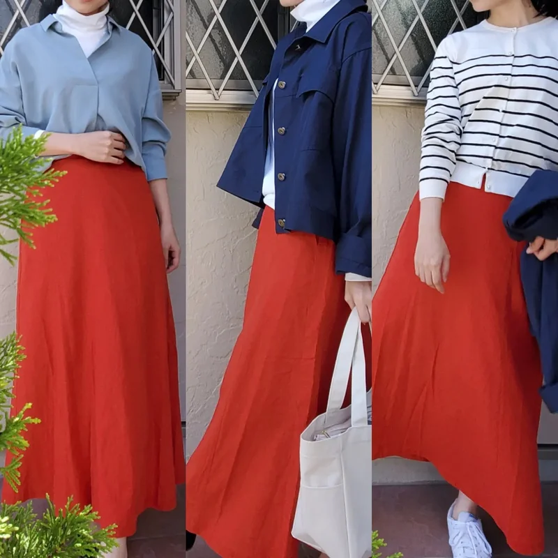 ユニクロユー Gu のプチプラ春コーデ 赤スカートが気になる 今週のモアハピ部ファッション人気ランキング ファッション コーディネート 代 Daily More