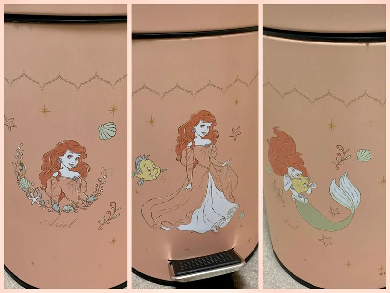 3coins スリーコインズ　スリコ　ディズニープリンセス　ディズニー　Disney princess アリエル　ジャスミン　ラプンツェル　ベル　シンデレラ　ダストボックス　ゴミ箱