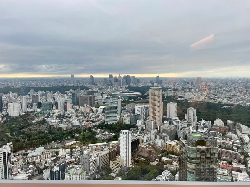 六本木にあるザ・リッツ・カールトン東京の客室からの眺め