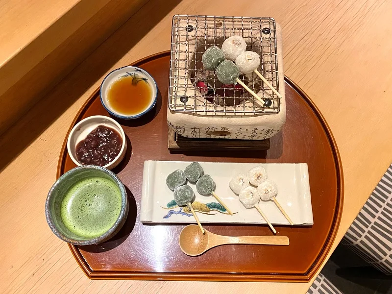 京都おしゃれ、おすすめカフェ「イクスカフェ 祇園新橋店」の「ほくほく、お団子セット」