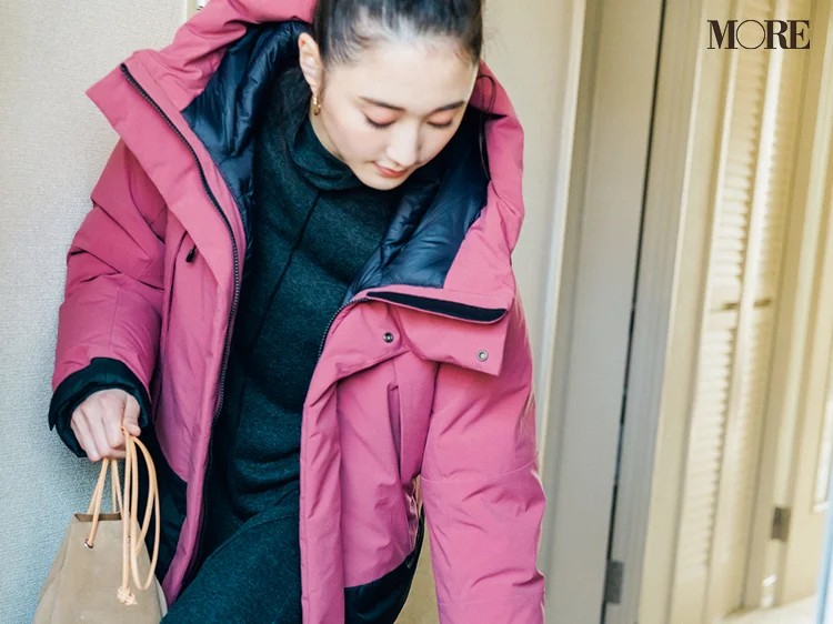 【今日のコーデ】＜鈴木友菜＞ご近所に行くだけでも可愛く見えるピンクのダウンジャケットが相棒！