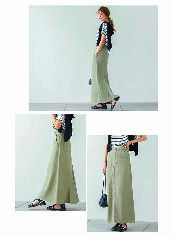 『La-gemme（ラジエム）』のバックフレアタイトスカートを着用した画像