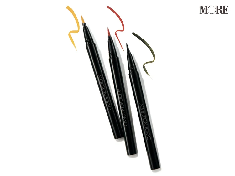 『アディクション』の「ザ カラー リキッド アイライナー」で、鮮やかなカラーアイラインメイク♪ フェルトタイプの筆が描きやすくて使える
