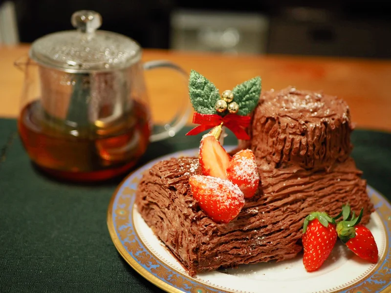 【#手作りクリスマスケーキ】簡単！ブッシュドノエルの作り方♡