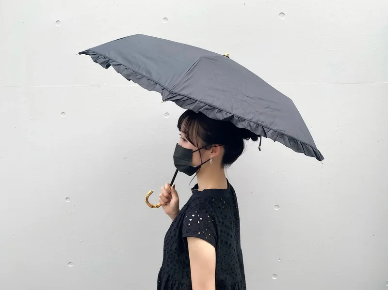 日傘をさす、結紀奈さん