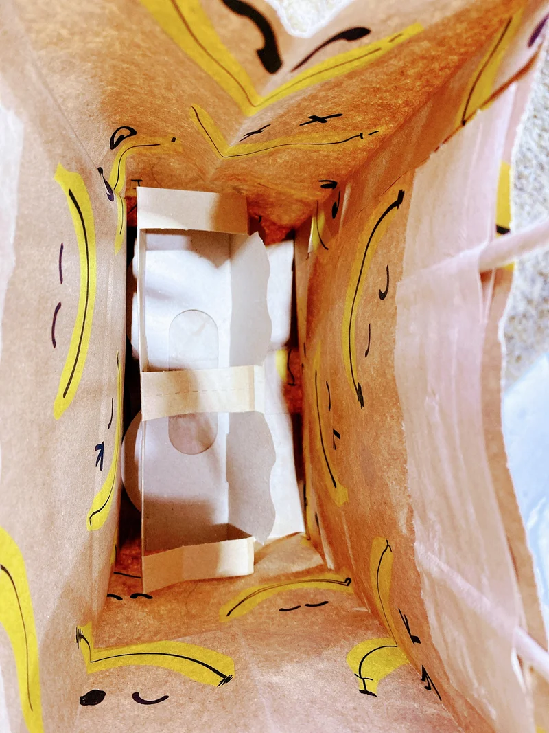 バナナのイラスト入り紙袋　スタバ