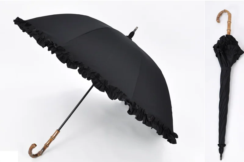 サンバリア100の黒いフリルつき日傘