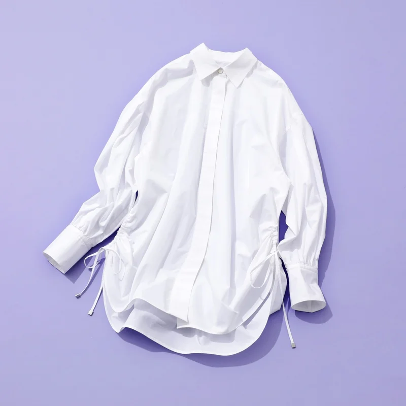 寒暖差対策におすすめのゼロバイワンズのデザイン白シャツ
