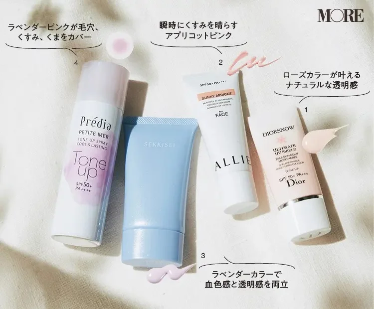 2021最新おすすめのDIORとALLIEと雪肌精とプレディアプティメールの日焼け止め下地