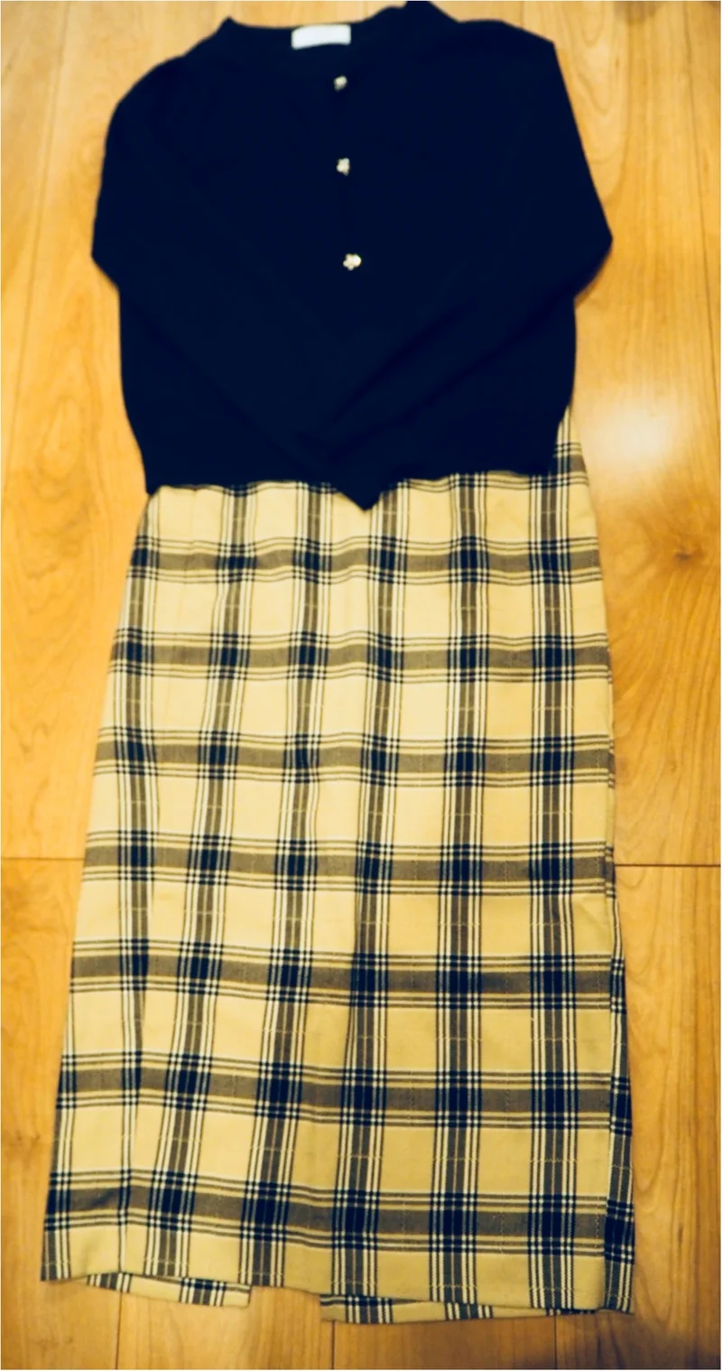 【GU購入品】チェックのタイトスカートでの画像_3