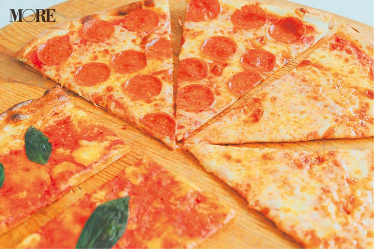 岡山県のおすすめお取り寄せグルメ「ALLDAY PIZZA」のスライスピザセット、完成イメージ
