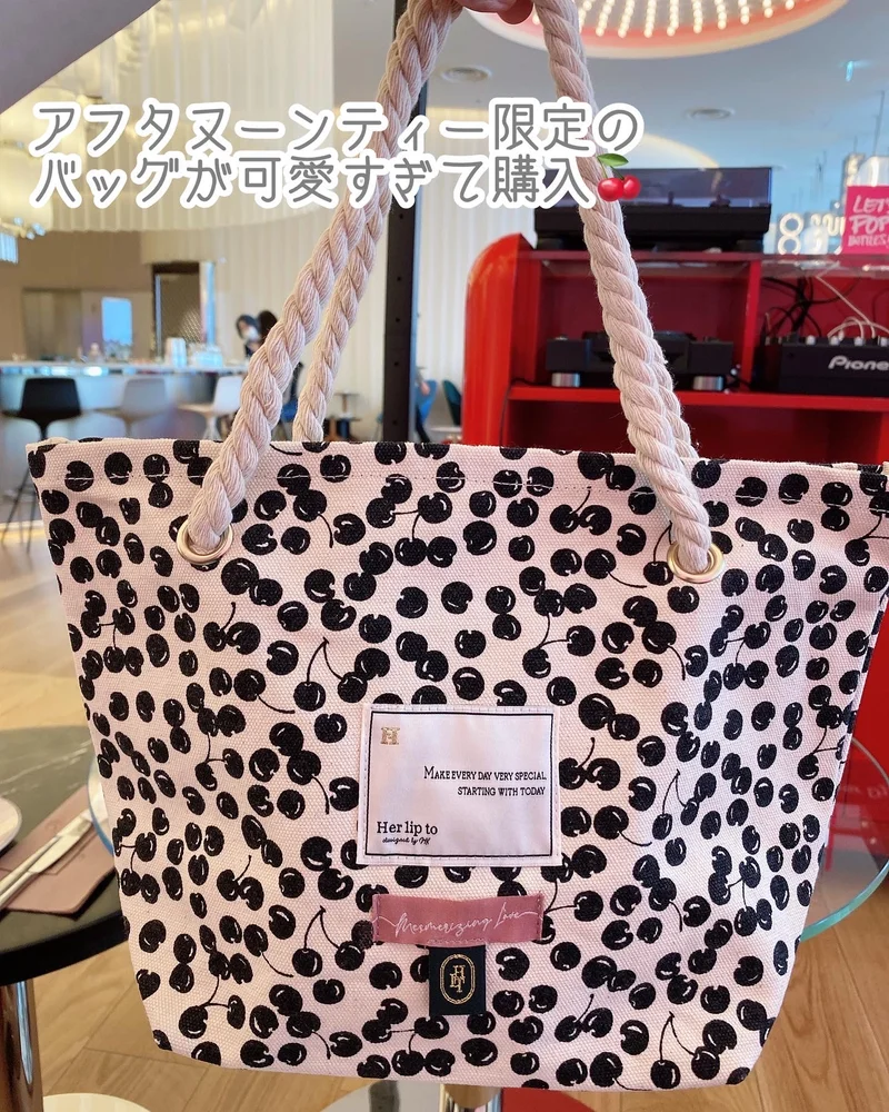 HKT cherry tote bag her lip to cafe W大阪 - トートバッグ