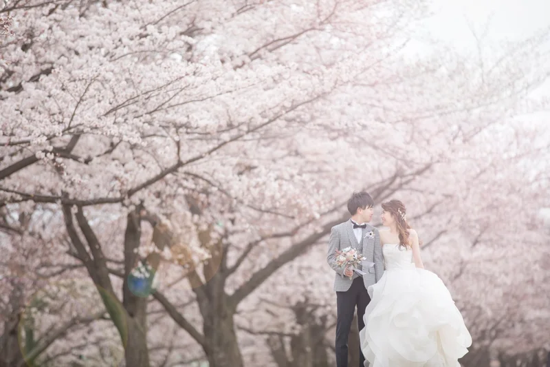 【桜ウェディング】桜満開の素敵なウェディングフォトを撮って頂きました♡