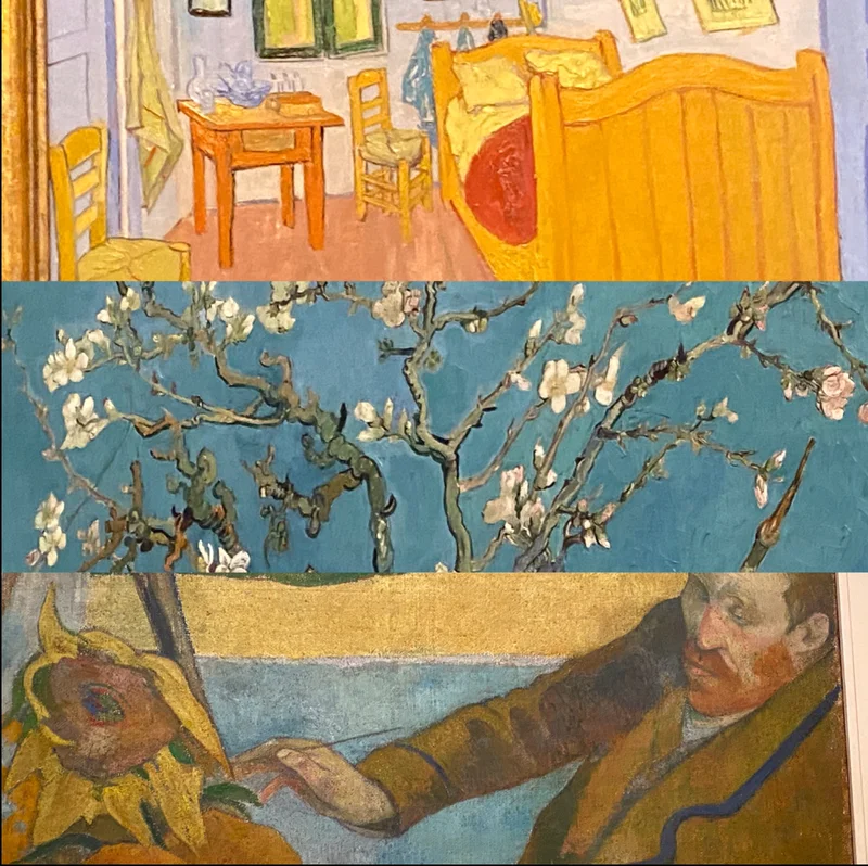 ゴッホ美術館　ゴッホ「花咲くアーモンドの木の枝」「アルルの寝室」 ポール・ゴーギャン　「ひまわりを描くファン・ゴッホ