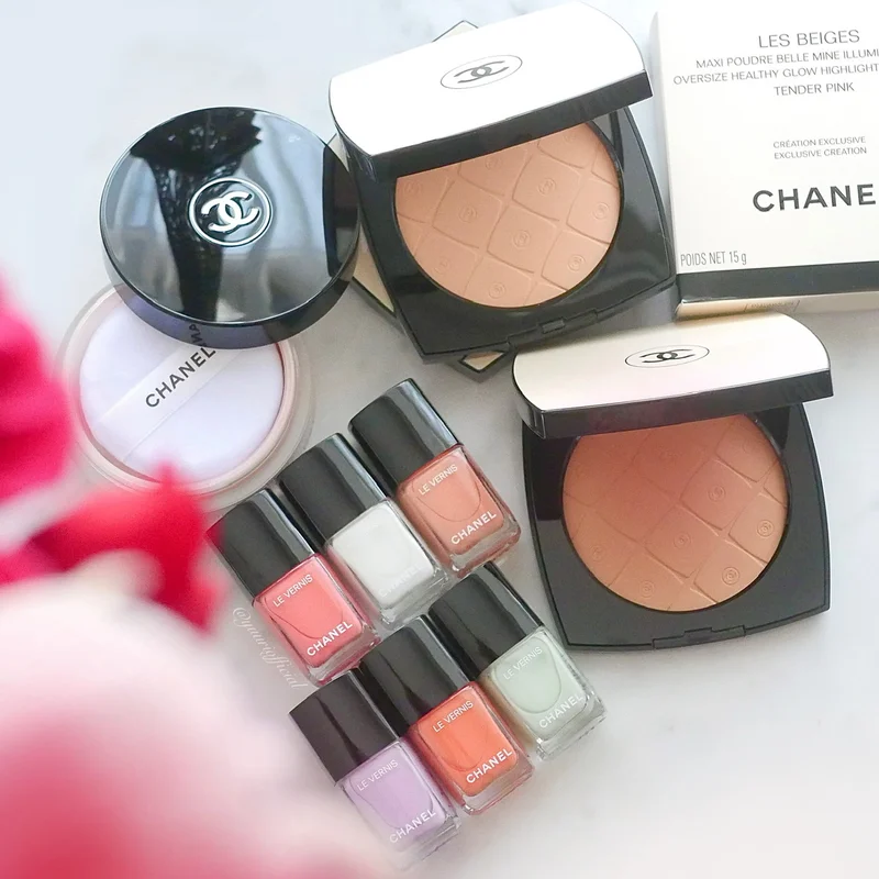 シャネル　CHANEL 2022 新作コスメ ヴェルニロングトゥニュ ネイル フェイスパウダー レベージュマキシプードゥルベルミン プードゥルユニヴァルセルリーブルN 立花ゆうり コスメレビュー 