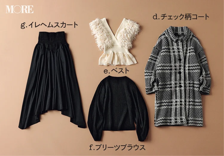 鈴木友菜の私物のコート、ベスト、ブラウス、スカート